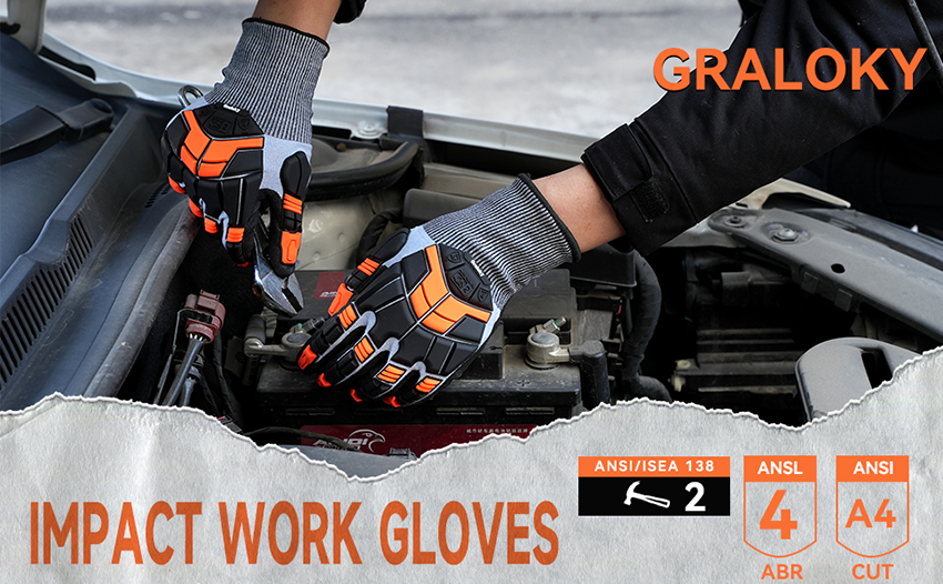 Graloky Level 7 Cut Resistant Gloves, Safety Work Gloves for Men